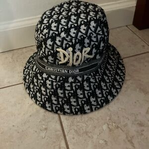 Dior Black and White Logo Bucket Hat